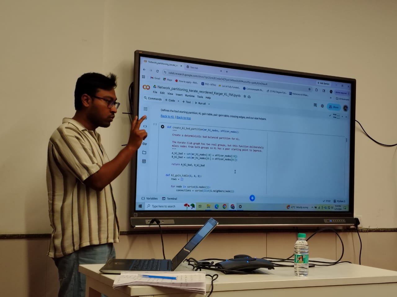 Leading the network partitioning lab session at South Asian University