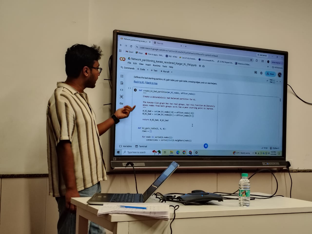 Demonstrating the network partitioning notebook during the FDP lab