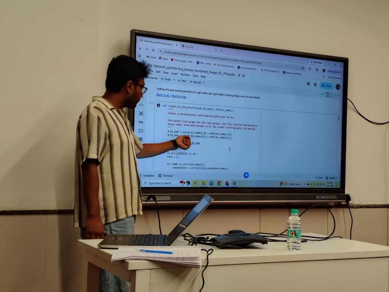 Teaching network partitioning at the South Asian University FDP